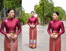 เจ้าฟ้าสิริวัณณวรีฯ ฉลองพระองค์ชุดไทยลายเทพพนม กินนรรำ